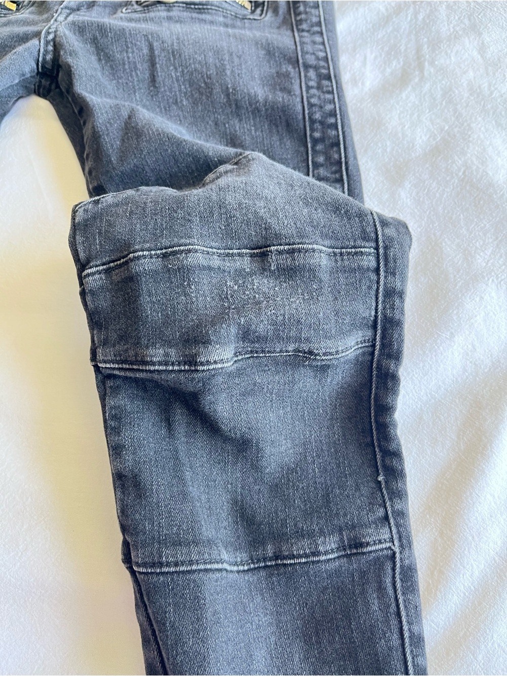 True Religion Halle Mid Rise Super Skinny Black Moto Biker Jeans 26 Baddie Y2K - Picture 14 of 16